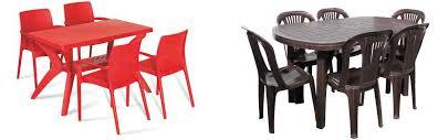  Dezire रंगीन प्लास्टिक डाइनिंग टेबल और कुर्सी