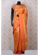 Orange And Dull Gold Divine Handloom Saree