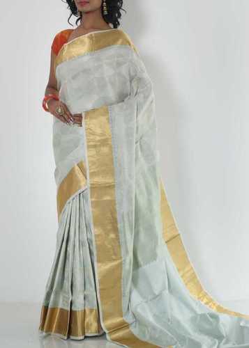 Classic Grey Color Blended With Traditional Satin Silk Saree