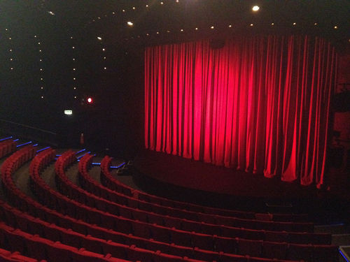 Red Motorized Horizontal Stage Curtains