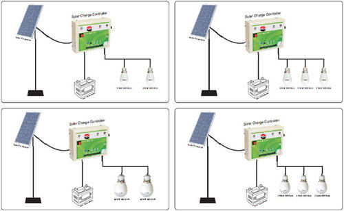 Solar Home Lighting System - PWM Based Charge Controller | 90% Efficiency, Expandable Load, LED Indication, Short Circuit & Low Battery Protection, Up to 24 Hours Backup