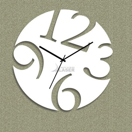 White Acrylic Designer Fancy Laser Cut Wall Clock