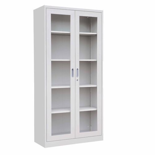 Glass Door Cupboard With Adjustable Shelves