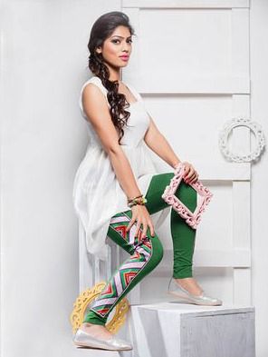 Printed Embroidery Legging at best price in Surat by Psyna Tex