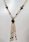 Faceted Rose Quartz With Silver Beads And Tassel Necklace