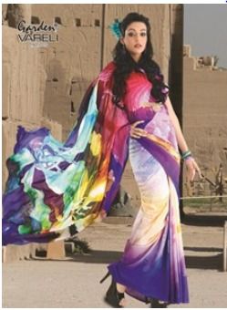 Artsy Canvas Luxor Sr Print Pure Silk Saree