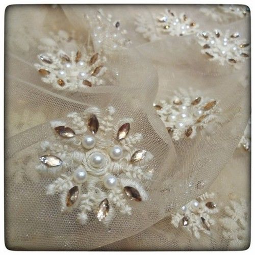 Fancy Net Beads Embroidered Fabric