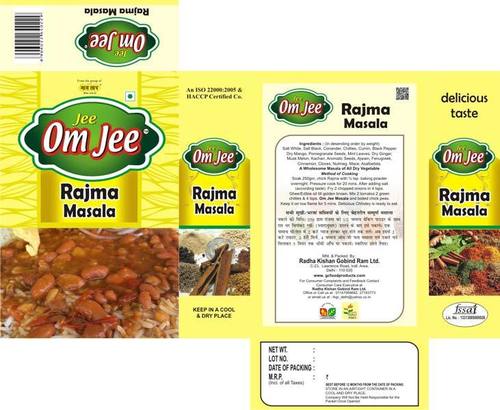 Rajma Masala - Premium Quality Raw Ingredients | Purity Tested, Taste Enhancer, Versatile Culinary Use