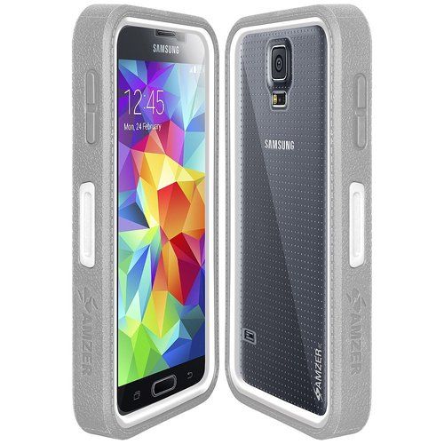 Rugged Case Grey On White Shell Tempered Glass With Holster