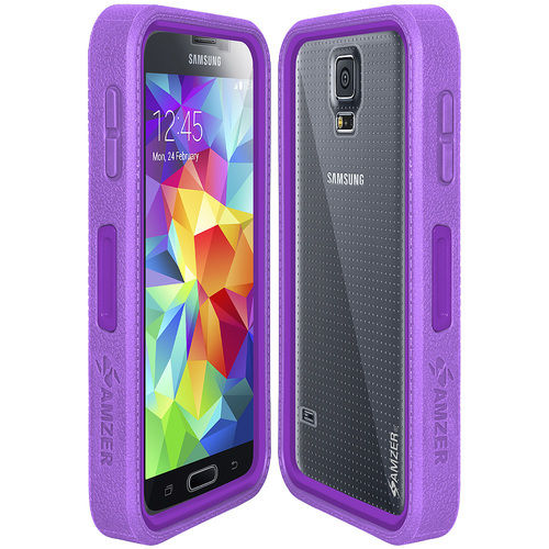 Rugged Case Purple on Purple Shell Tempered Glass with Holster