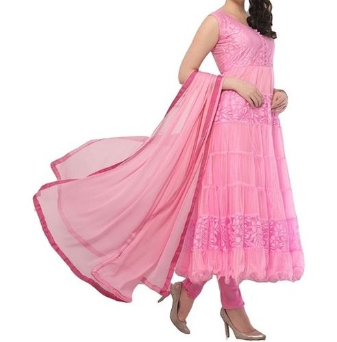 Baby Pink Colour Brasso Salwar Suit