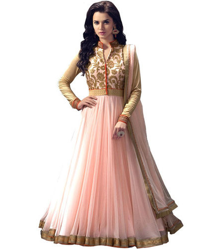 Heavy Embroidery and Zari Work Pink Designer Anarkali Salwar Suit