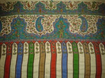 Indian Printed Pashmina Shawl With Sozni Work