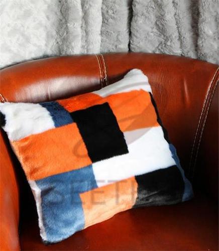 Geometrical Pattern Design Faux Fur Pillows