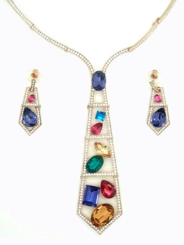 Sparkling Tie Designer Jewel Set