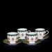Blue & White Gold-Lined Porcelain Tea Cup & Saucer Set 