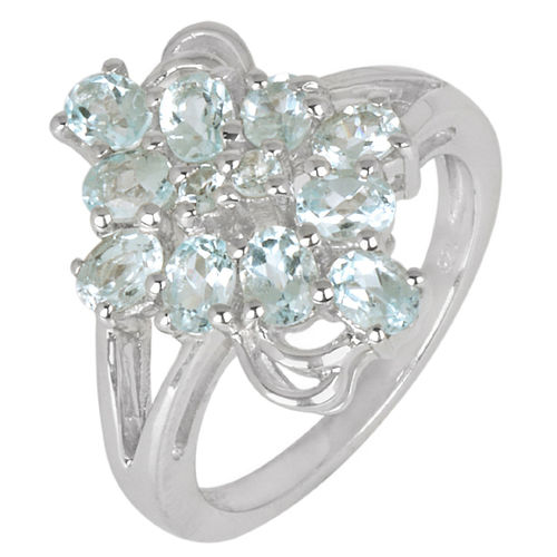 New Stylish Women Fashion Blue Topaz Gemstone Wedding Ring