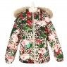 Big Girls' Down Jacket With All Over Patterned Print