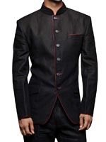 Luxurious Black Linen Engagement Suit