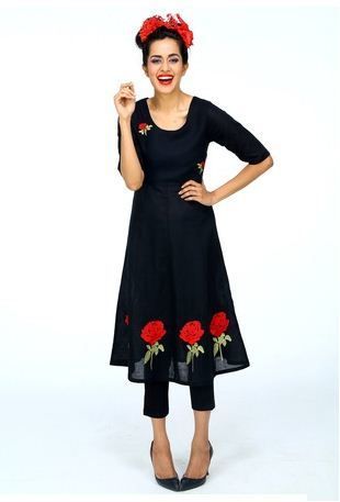 Rose Anarkali Dress