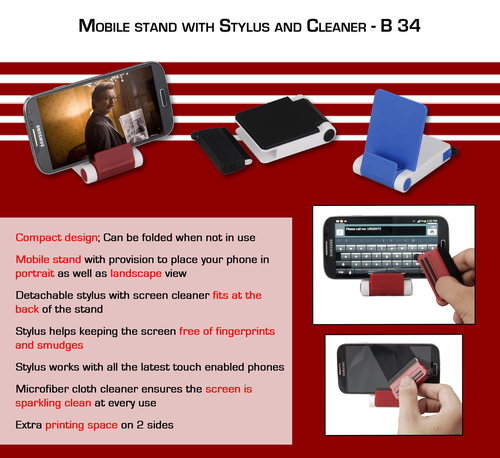 Folding Mobile Stand With Detachable Stylus And Cleaner Application: Wool