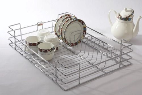 Cup & Saucer Basket - W21" X D16" X H4", Quick Removal Telescope Channels, 20 Kg Loading Capacity, Versatile Kitchen Organizer