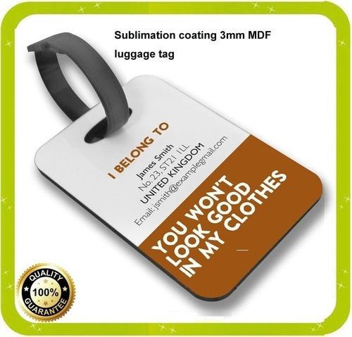 Double Side Printable Mdf Sublimation Blanks For Suitcase Luggage Tag