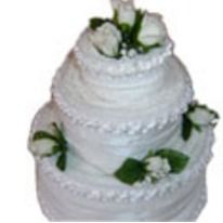 3 Tier Round White Cream Cake