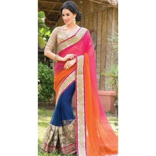 A Multicolor Designer Partywear Saree