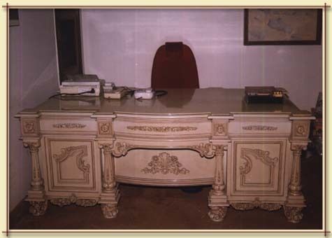 Heavily hand carved office table