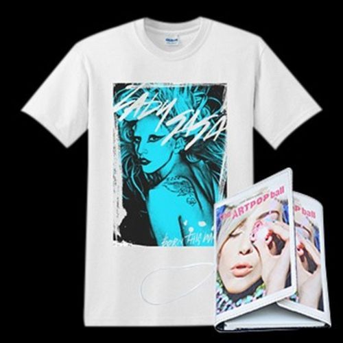 Lady Gaga Combo Streaked White T-Shirt