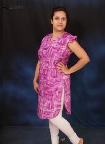 Artistic Magenta Shaded Designer Cotton Kurtis