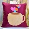 Coffe With A Splash Of Hearts Bright Colours Cushion Cover