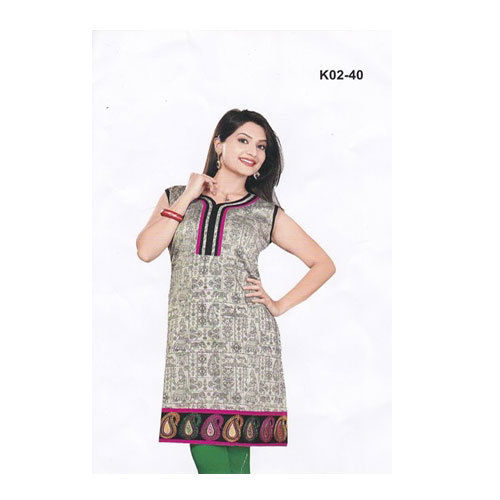 Grey Cotton Silk Kurtis