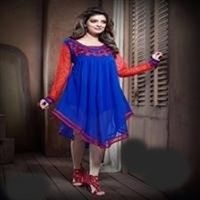 Sky Blue Designer Georgette Party Wear Kurti