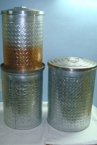 Stackable Embossed Iron Tin Canisters