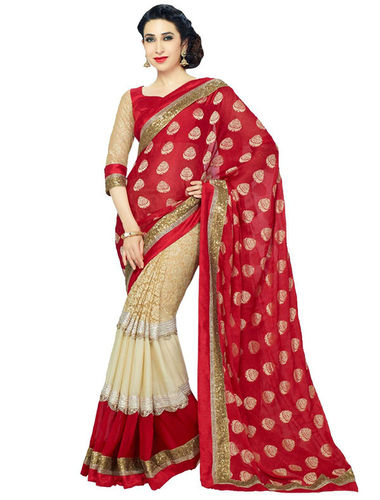 Red Heavy Georgette Designer Saree