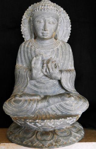 Green Stone Preached Buddha Statue