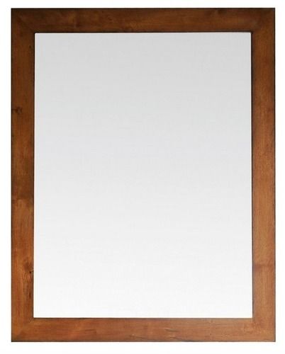 Bathroom Mirror - Poplar Solid Wood 36" x 30" in Golden Burl Finish | Contemporary Design, Versatile Hanging Options