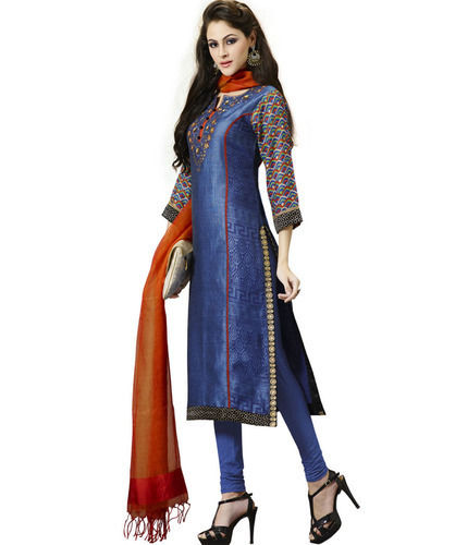 Deepkala Silk Heritage Blue Bhagalpuri Silk Salwar Kameez