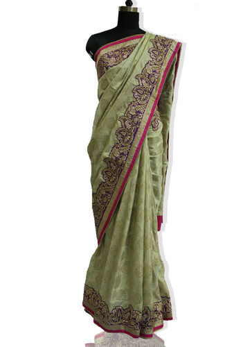 Deepkala Silk Heritage Ivory Bhagalpuri Silk Saree