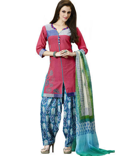 Deepkala Silk Heritage Pink Printed Soft Cotton Salwar Suit