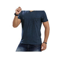 Men'S Blue V Neck T-Shirt