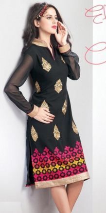 Black Georgette Designer Kurti