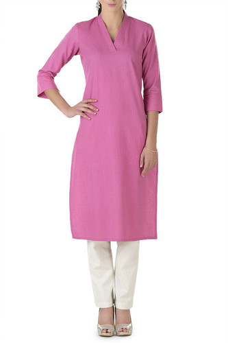 Damask Rose Solid Kurta