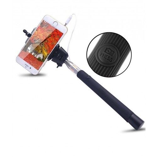 Selfie Stick With Aux Cable - Black