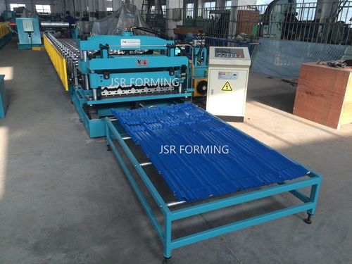 Roof Tile Roll Forming Machine - Pre-Painted Galvanized Steel Coils, 10m x 1.8m x 1.5m Dimensions, 0.4-0.6mm Thickness, PLC Controlled, With 5.5kw Electric Power