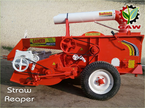 Straw Reaper - Durable Steel Design, Efficient Threshing and Cleaning Process, Oscillating Blades and Revolving Reel