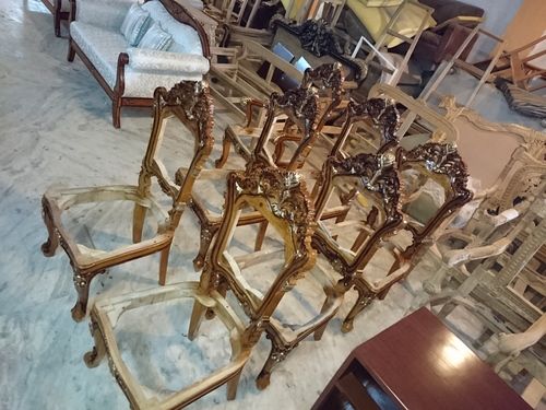 Raw Carved Wooden Chairs/Dining Chairs