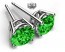 Rhodium Plated Peridot Color Stud Earrings By Glimmering